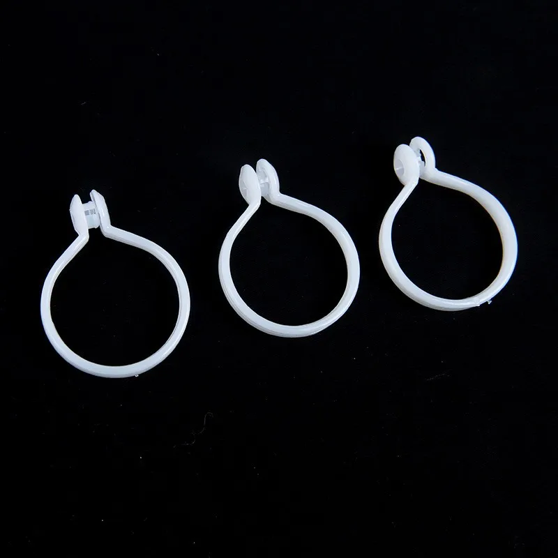 17 pcs 47mm Split Ring Drapery Hooks, No Rod Removal and Easy Open Close Design, ideal for Bathroom Sheer Curtain, White