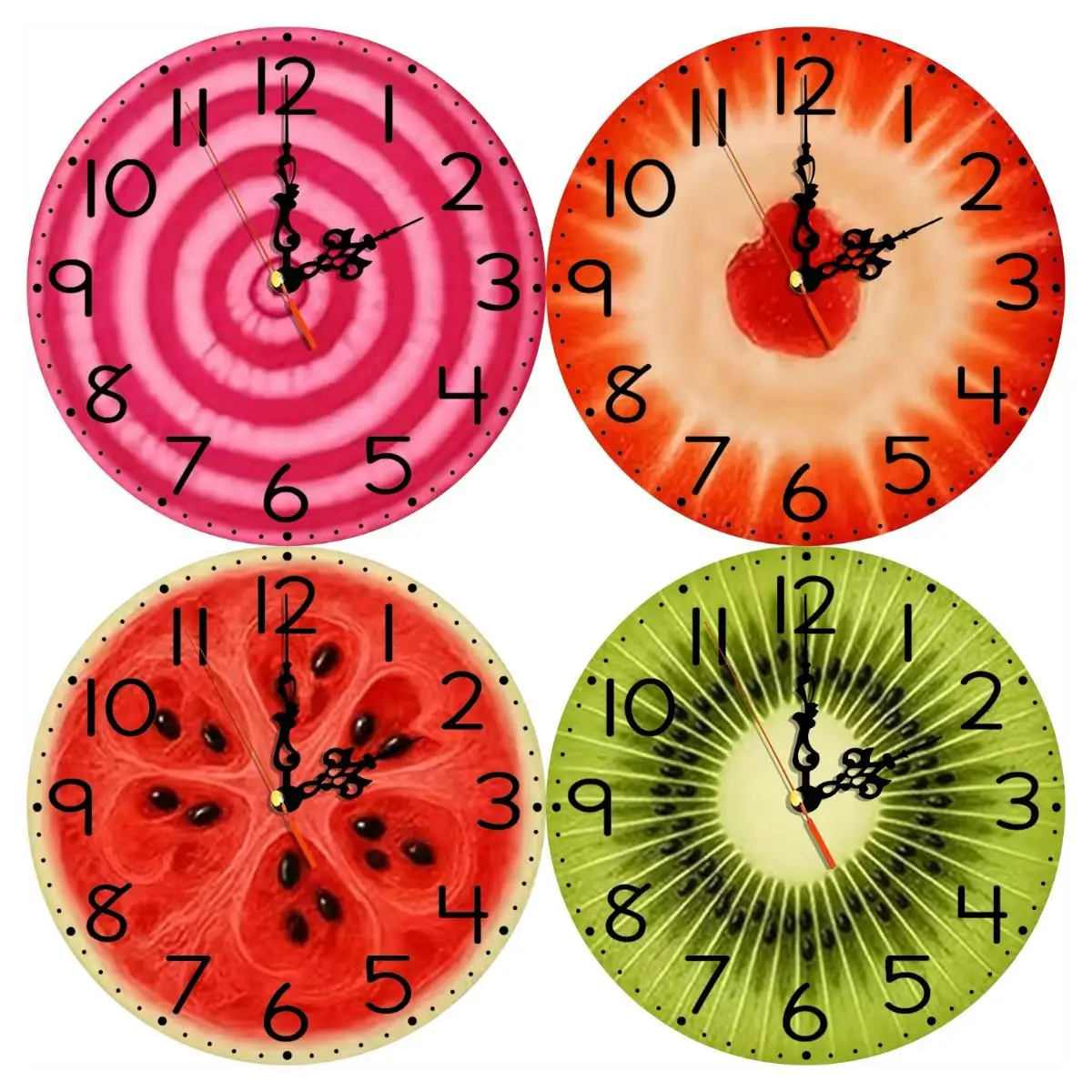 Silent Wooden Round Wall Clock, Non-Ticking Decor Wall Watch for Home Bedroom Living Room, AA Battery Not Included