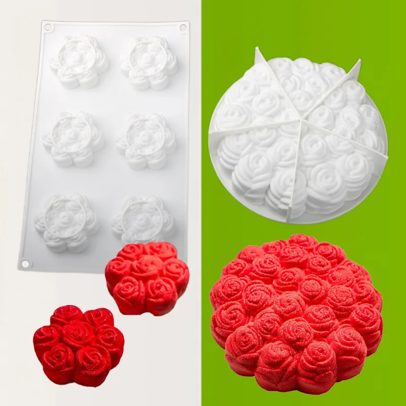 1PC Rose Shape Silicone Cake Mold Mousse Pastry Valentine's Day Party Dessert Decorating Tools Easy Release Baking Molds