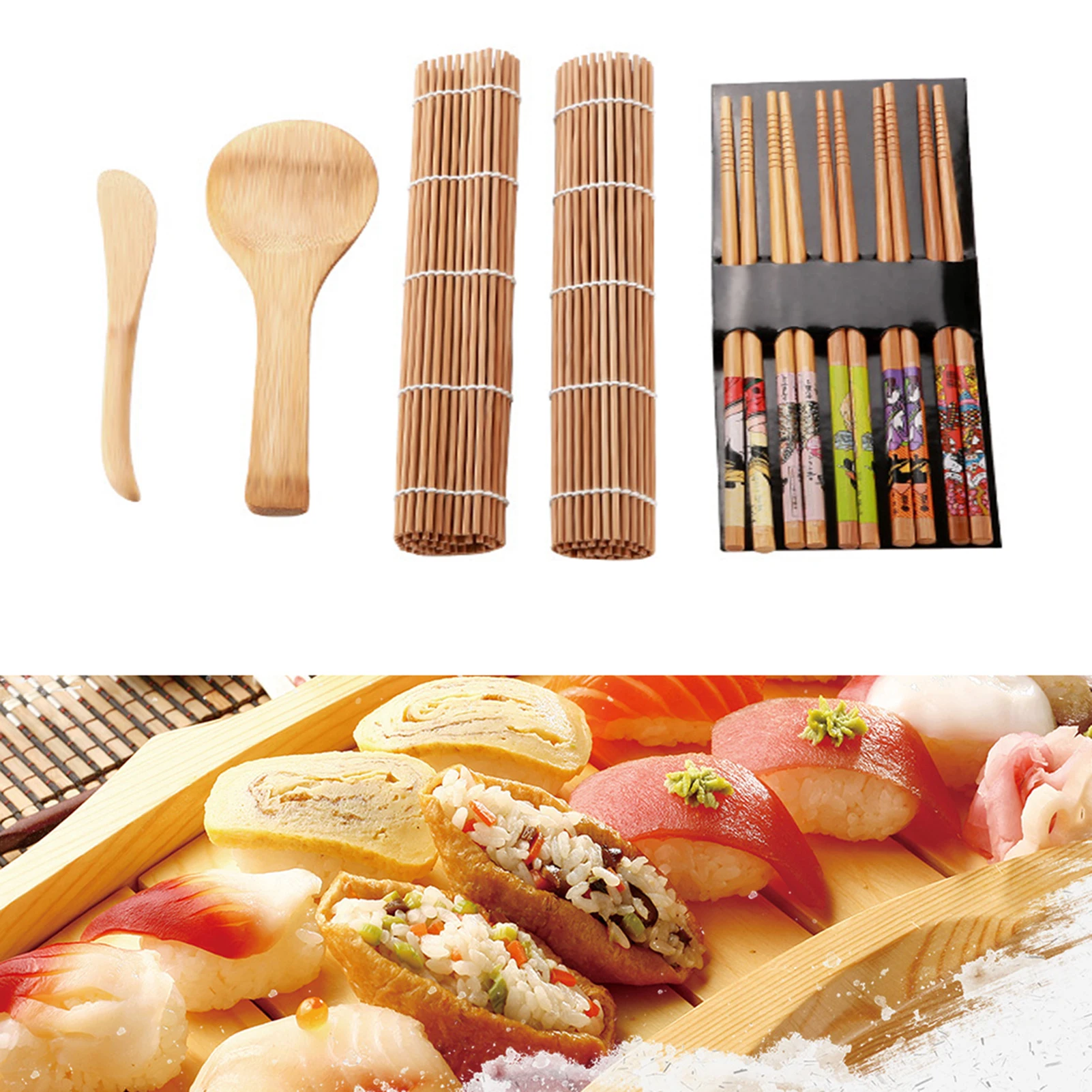 

/set Bamboo Sushi Making Kit Family Party Homemade Sushi Gadget For Food Lovers Sushi Kit Sushi Making Kit Sushi Mat
