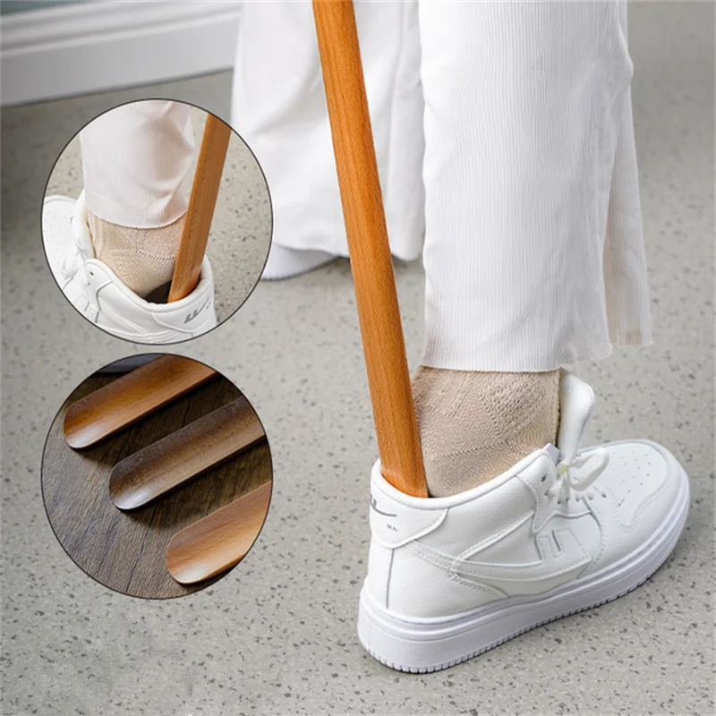55 سنتيمتر لبيسة الحذاء المغناطيسية الخشبية مع مقبض طويل سهلة الارتداء تساعد على الأحذية لكبار السن الحوامل-ملعقة حذاء طويلة دعم القرن