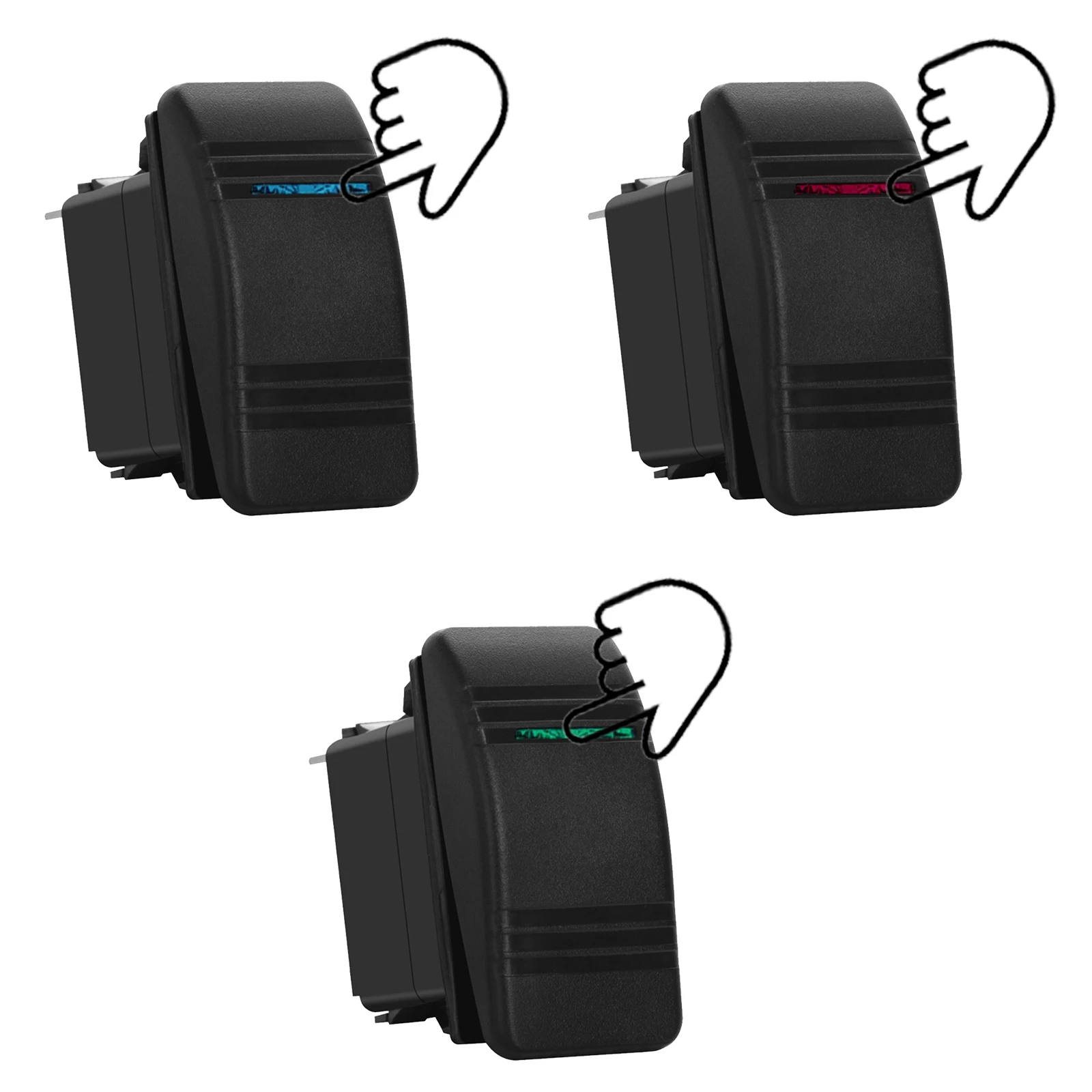 

Momentary 3Pin Blue/Red/Green LED DIY 6PCS-10PCS Waterproof Marine Toggle Rocker Switch 12V-24V SPST (ON)/OFF for Boat Car 4x4