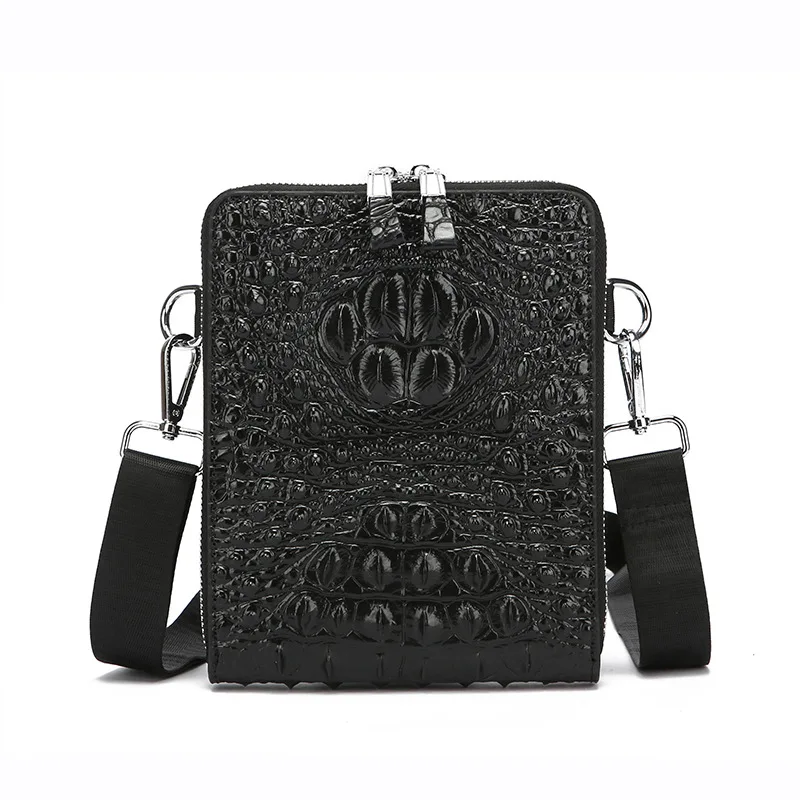 

Модная мужская сумка через плечо, высококачественная крокодиловая кожа, деловая сумка через плечо с двойной молнией, вечерние сумки для телефона, дропшиппинг