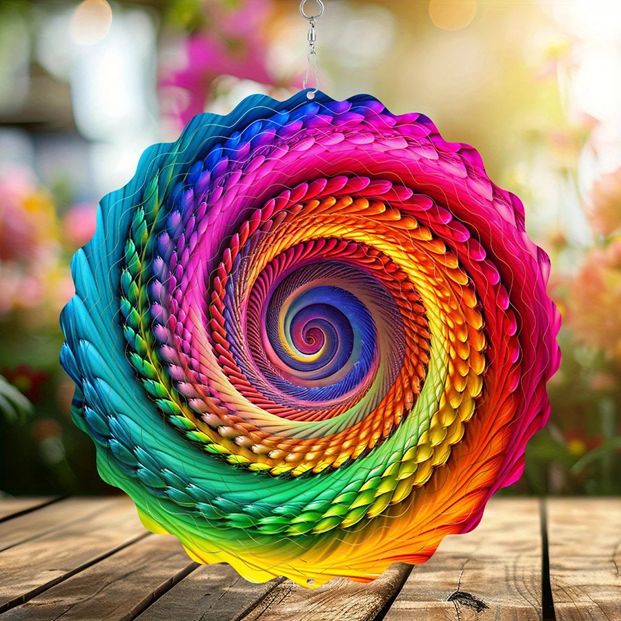 1 Piece of Rainbow Tunnel-Style Metal Wind Spinner, Creative Outdoor 3D Windmill Wind Chime, Garden Terrace Porch Decoration Hanging Ornament, Mother's Day Birthday Housewarming Gift
