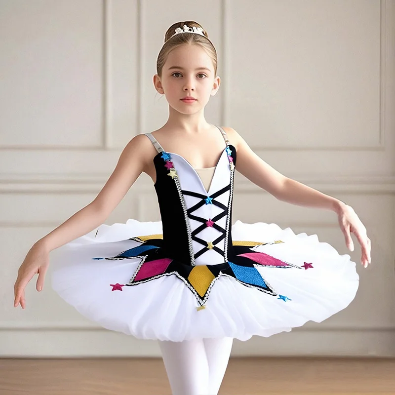 

Girls Professional Ballet Tutu Dress Purple Adult Swan Lake Ballerina Costume Stage Dance Leotard Pancake Design