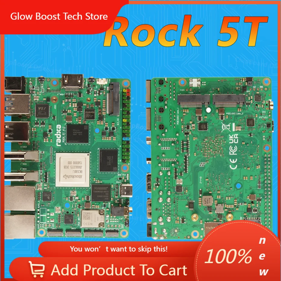 

NYROCK 5T RK3588 8-core CPU 8K HDMI LPDDR5 RAM Commercial Grade WiFi 6