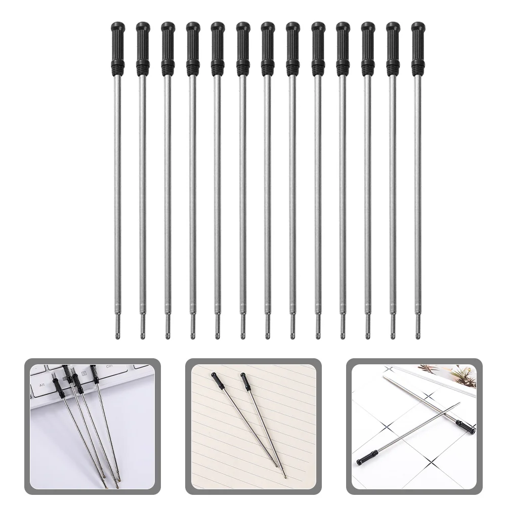 

50Pcs Metal Ballpoint Pen Refills Black Ink Replacement for Twist Pens Office School Use Smooth Writing Ink Refills