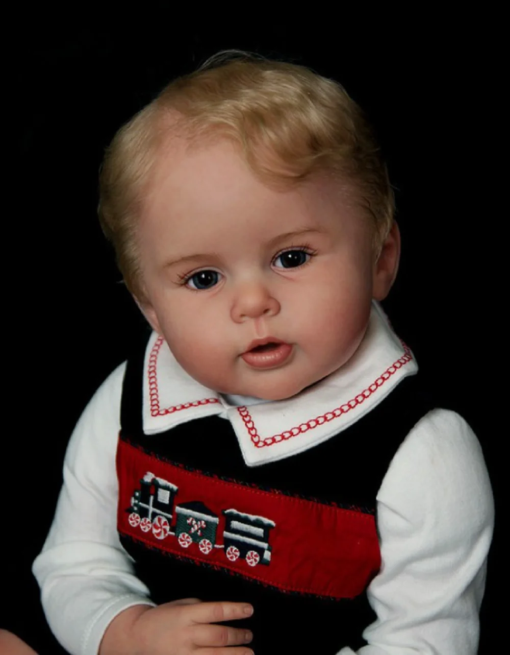 22Inch Handsome Boy George Bebe Reborn Dolls Handmade Painted Lifelike Soft Vinyl With Cloth Body Newborn Baby Doll Toy For Kids