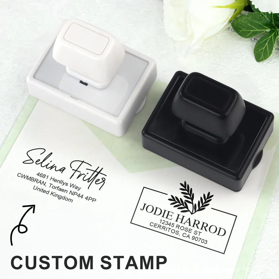 

Professional Custom Self-Inking Stamp with Security Seal for Company Logo,5 Ink Colors, Ideal for Business,Notary&Address Labels