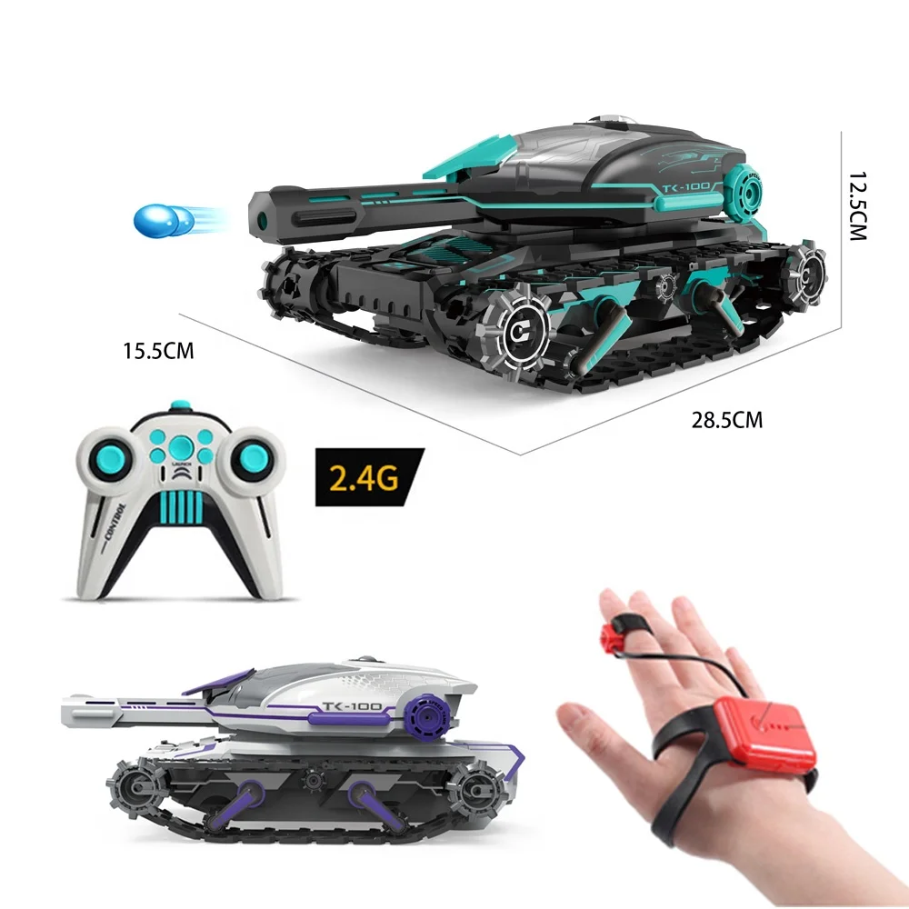 2.4G 4WD RC Tank Toy 1/16 Radio Controlled Car Remote Control Panzer Crawler Water Bomb Tanks Shooting Competition Toys For Boys