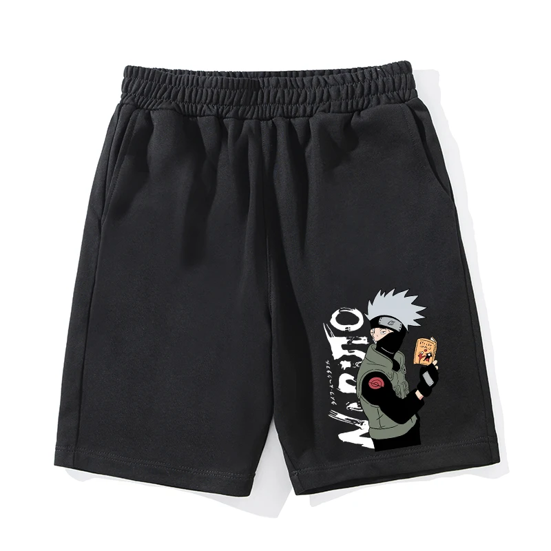 Pantaloncini da uomo e da donna di collaborazione Naruto Pantaloncini sportivi da corsa per fitness casual stampati in puro cotone di alta qualità