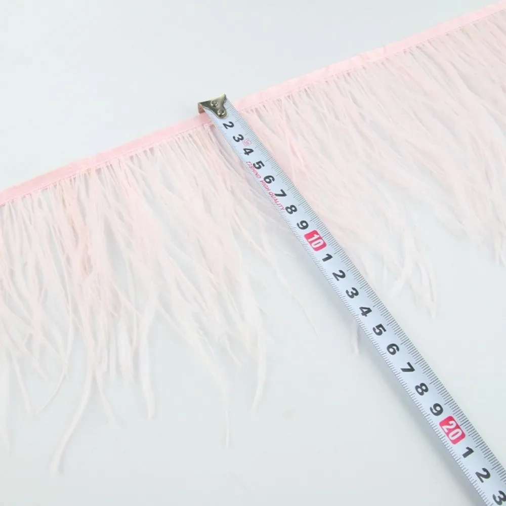 1 متر الشريط شرابة ريش النعام الطبيعي الخياطة الديكور 10-15 سنتيمتر ملابس واسعة النسيج ريشة أعمدة الشريط Selvage