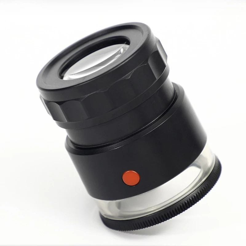 USB Charging Cylindrical Magnifying Glass With Light 10X Optical Lens  Reading Lamp for Jewelry And Jade Identification