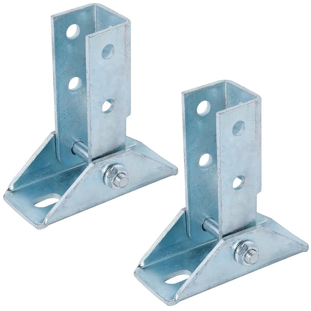 2 Pcs Adjustable Brace Fitting, Solar Panel Bracket Base, 8 Hole Wing, 180 Degree Turn Joint Connector