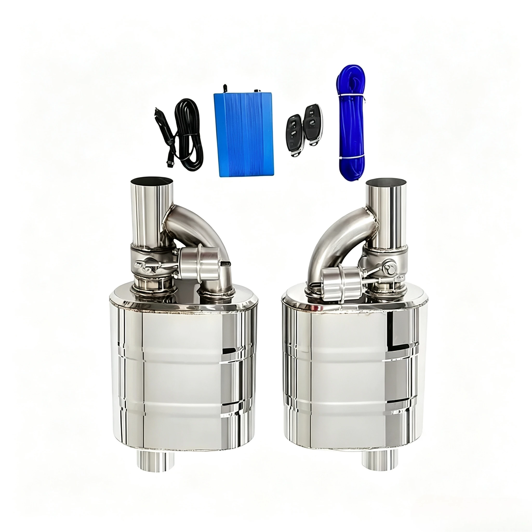 SQS High-Quality Valved Muffler for Car Exhaust System Adjustable Sound Performance Exhaust Muffler with Valve for Universal