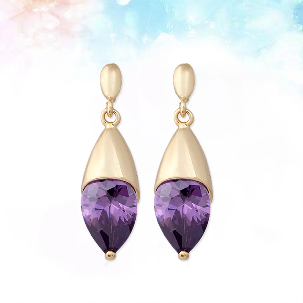 

1 Pair Zircon Stud Earrings For Women Small Jewelry Gift Micro-Inlay Hanging Design Durable Ear Rings Decor Wedding