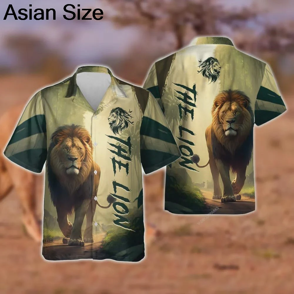 

Golden Lion's Face Hawaiian Shirts Golden Lion Button Down Short Sleeve Shirts For Animal Lover Unique Gifts For Father Day Tops