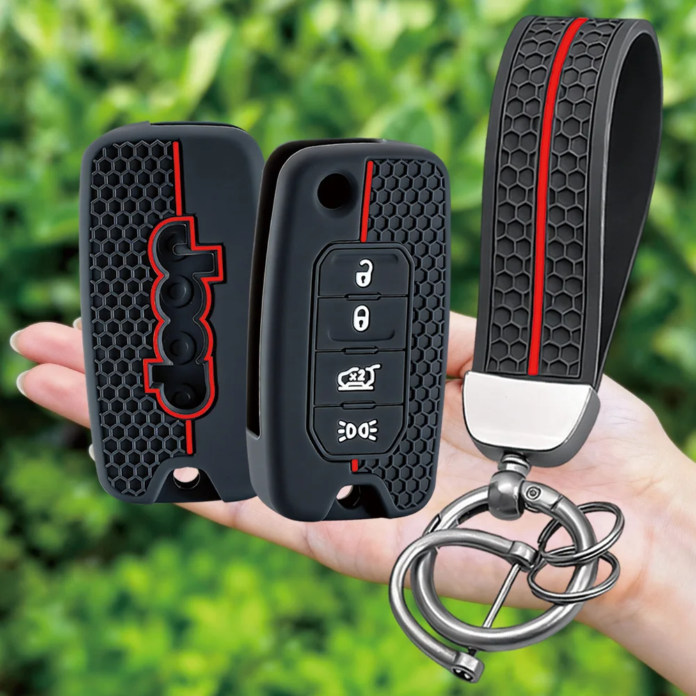 Car Key Case for Jeep Cherokee Compass S Renegade Grand Commander for Dodge Journey Challenger Jcuv Charger for Chrysler 300C