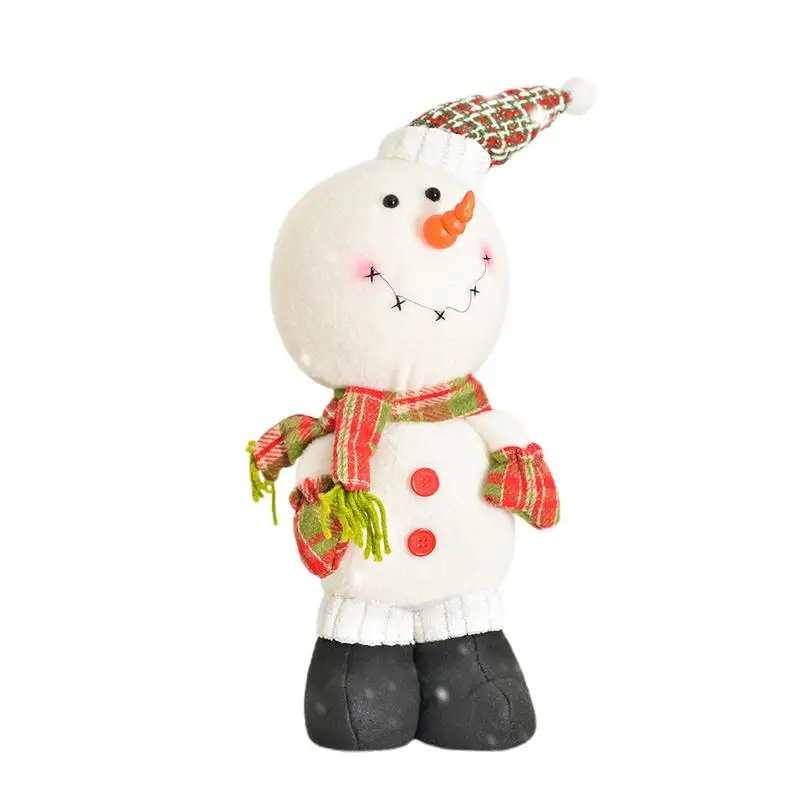 Stuffed Snowman Christmas Cartoon Plush Toy Snowman Soft Huggable Stuffed Animal Cute Plush Toy For Toddler Boys And Girls