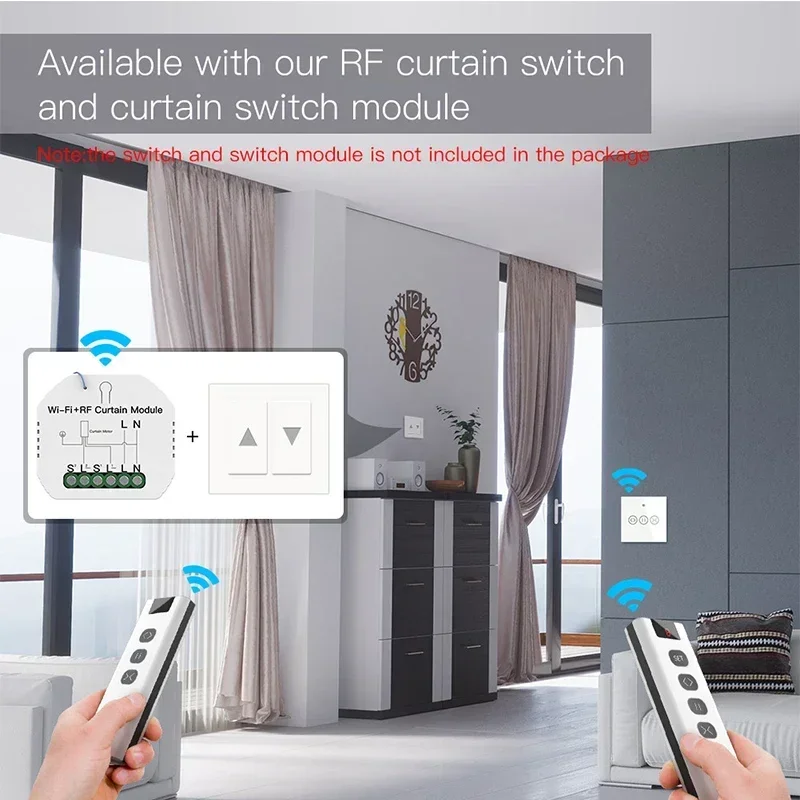 9 /1 Channel RF433 Remote Control for WiFi Curtain Switch RF Roller Blinds Module Battery Powered Curtain Accessories Emitter