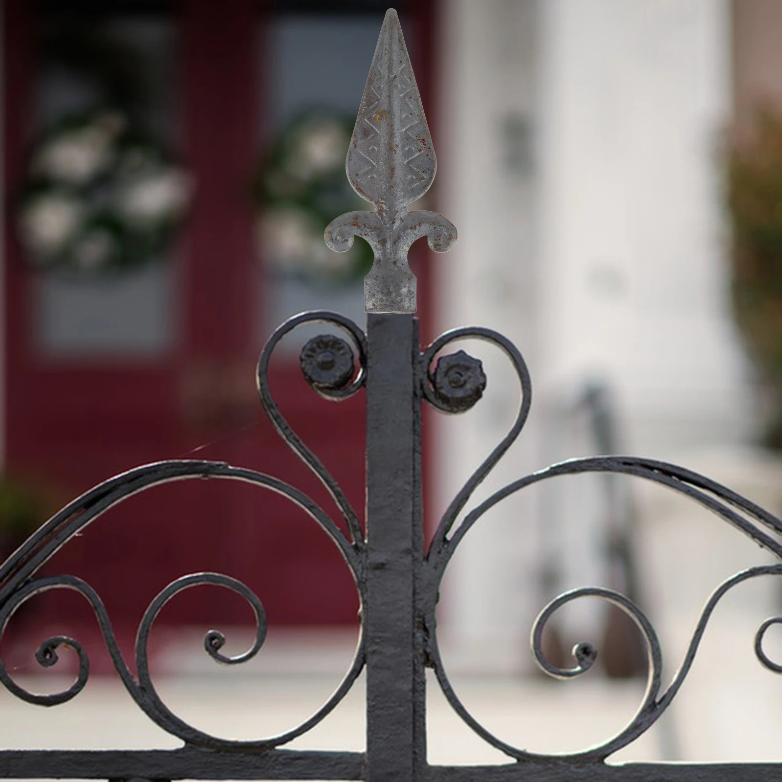 

Cast Iron Fittings Solid Black Small Fence Toppers Spire Finial Decorations Garden Yard Metal Gate Post