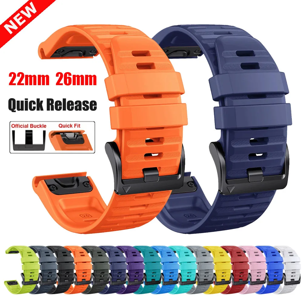 �y�Z�[�����zQuickFit 22 26mm �V���R���X�g���b�v Garmin Fenix 8pro 47mm 51mm E 7X 7 6X 6 5 3HR/Forerunner 970 965/Instinct 3 2X �����o���h�Ή�