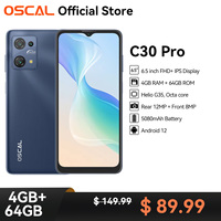 OSCAL C30 Pro Helio G35 4GB+64GB Smartphone 6.5 Inch Mobile Phone 5080mAh Battery Dual 4G Telephone Cellphone Android 12