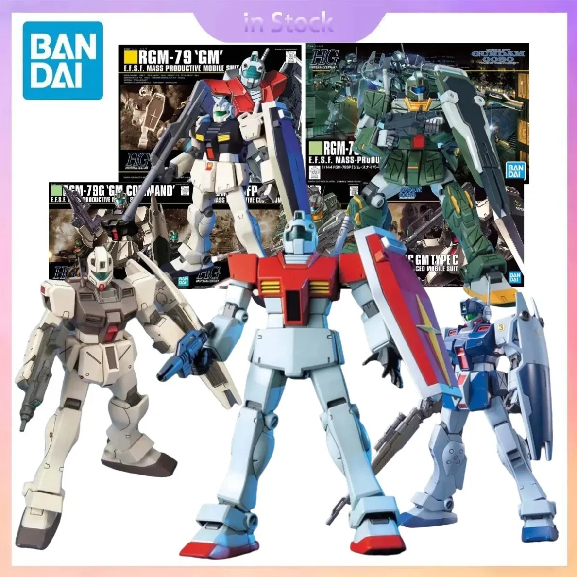 

Original Bandai Genuine In Stock HG RGM- 79C Striker Command Sniper GM Command Striker Anime Collection Action Figure Model Kits