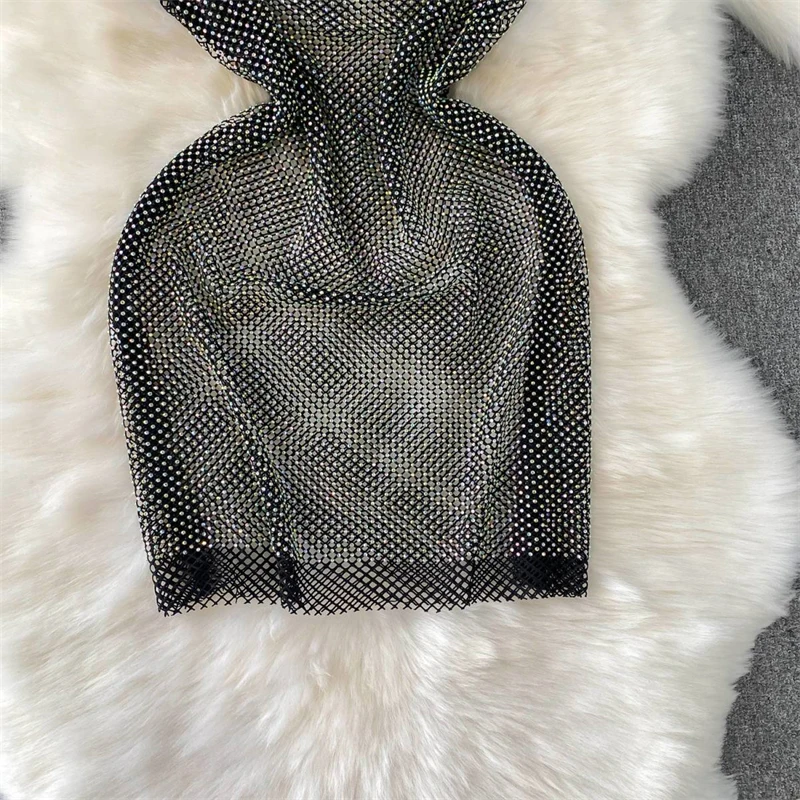 Hochwertige Damenbekleidung Strandmode Urlaub Diamant Sexy Spaghettikleid Damenkleidung Camisole Nachtclub Sommerkleider – Detail 4