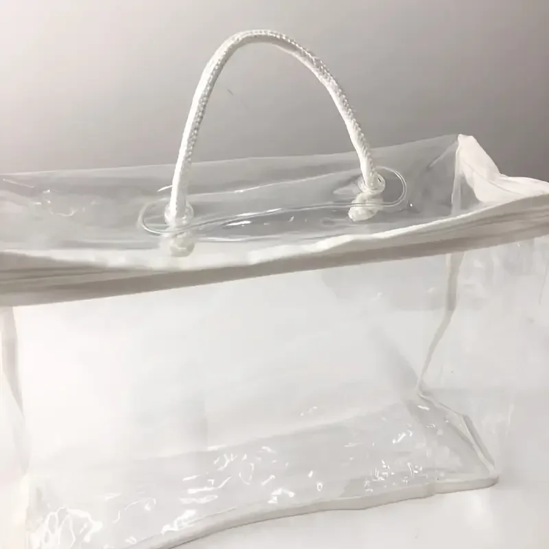 2pcs Transparent PVC Packaging Bags with Handles Portable Bedding Blanket Packaging Pillowcase Dustproof Waterproof Storage Bag