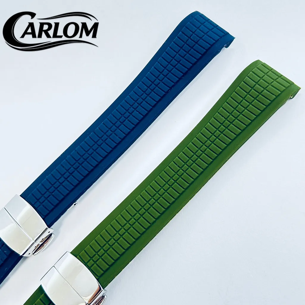 21mm Rubber Watch Strap for Patek Philippe 5164A 5167A 5168A Grenade Aquanaut Series Watchband Black Blue Green Brown
