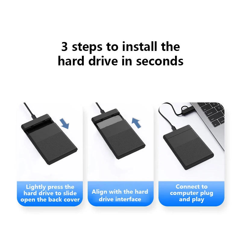 UTHAI 2,5-Zoll-Gehäuse für mechanische Festplatten, extern, tragbar, USB 3.0/USB 3.1 5 Gbit/s auf SATA-Computer-Festplattenbox für tragbare Geräte