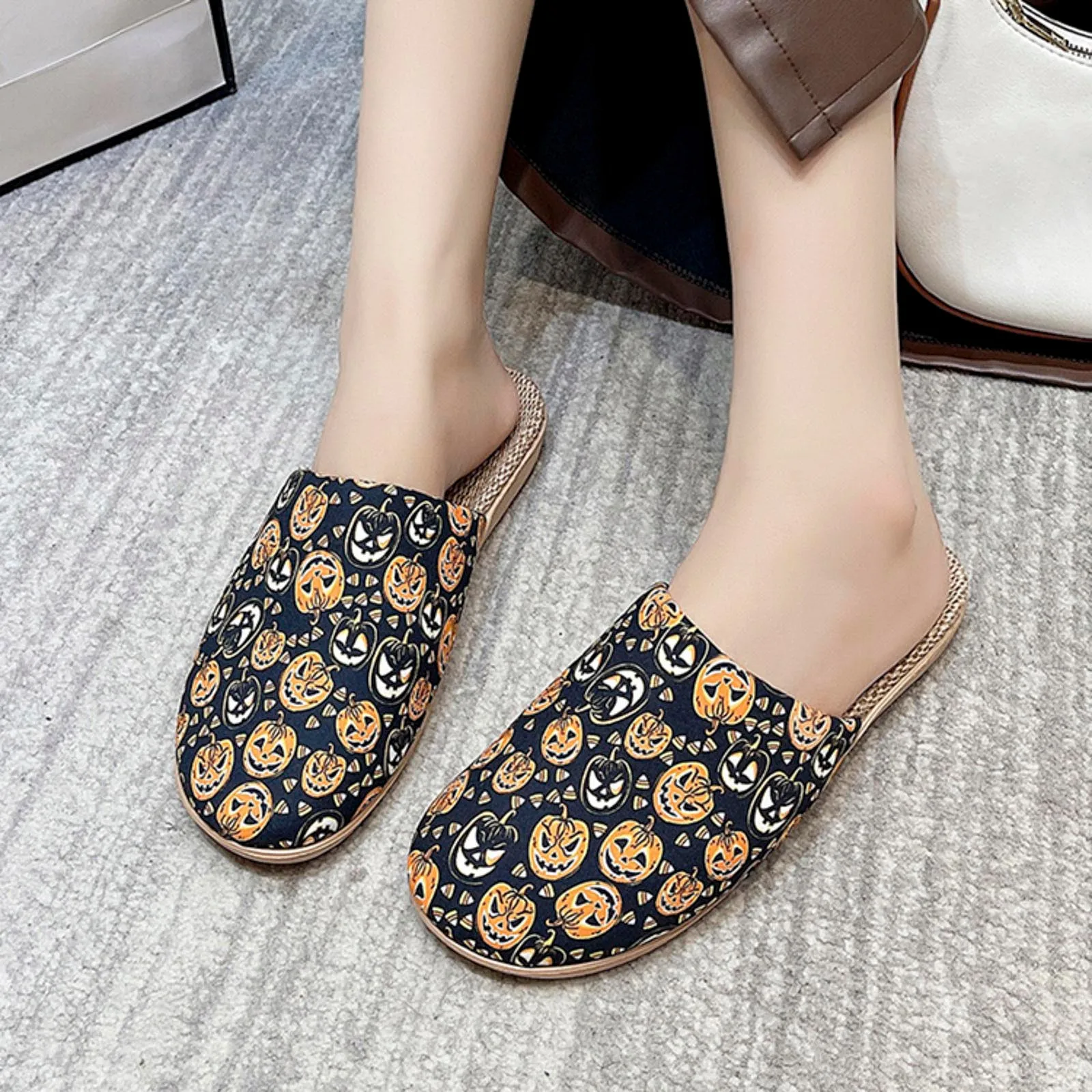 

Cotton Home Slippers Women Comfort Linen Bottom Anti-slip Flat Heels Slides Shoes Woman Indoor House Soft Sole Couple Slipper