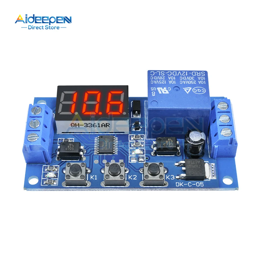 DC 12V 24V LED Digital Time Delay Relay Trigger Cycle Timer Delay Switch Circuit Board Timing Control Module DIY