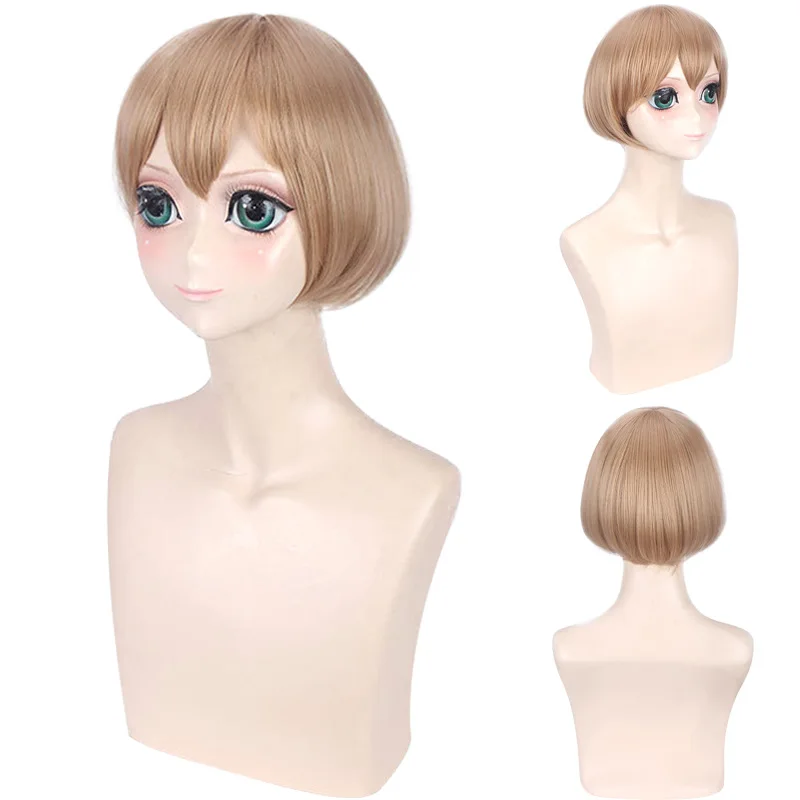 

Short Blonde Cat Girl Synthetic Wig Cosplay Costume Party Roleplay Heat Resistant Fiber Natural Looking
