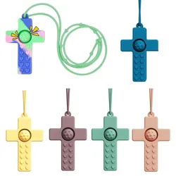 BPA Free Silicone Baby Teether Newborn Baby Chewing Necklace Sensory Teething Toys for Kids Autism ADHD Care Teether