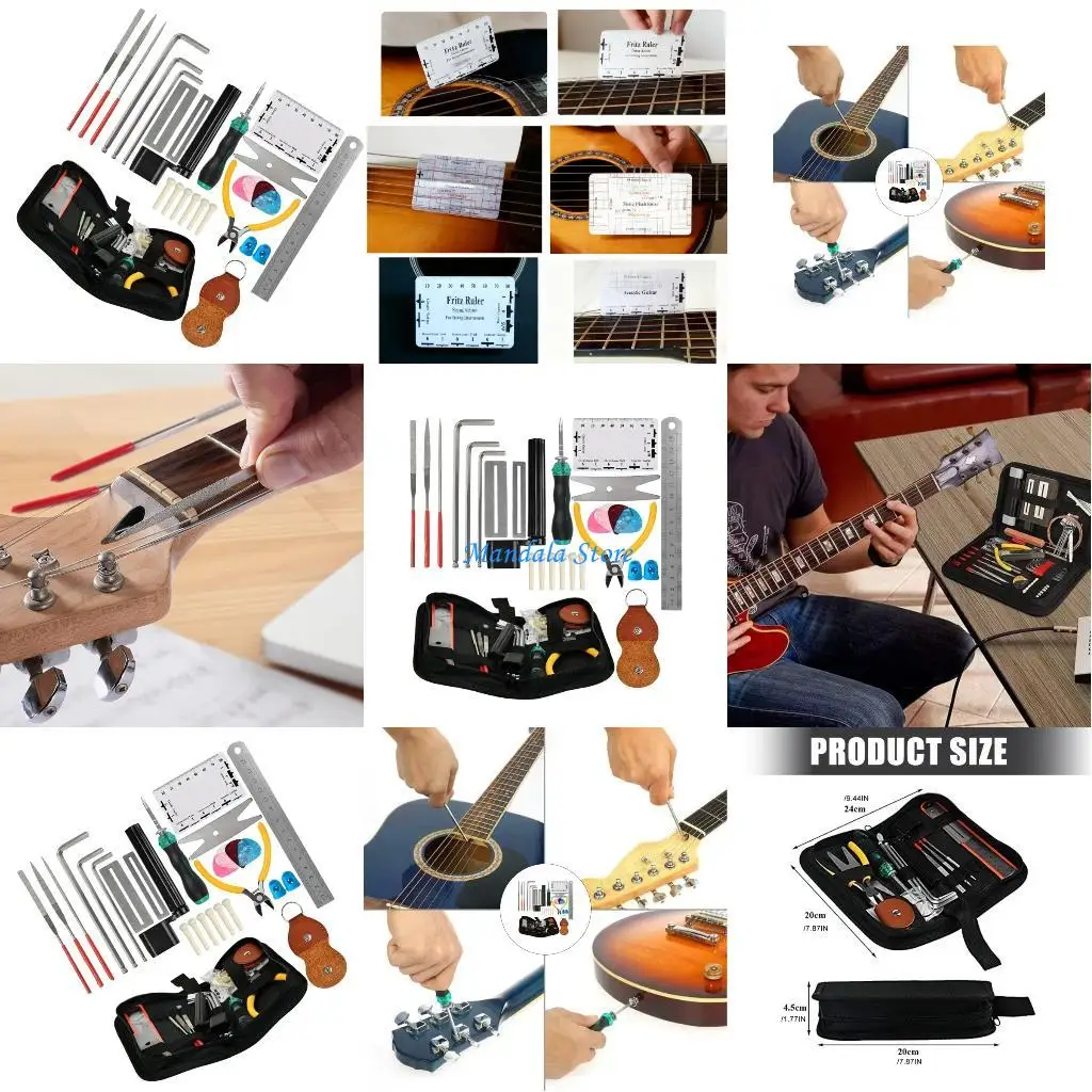 

U2JC Guitar Tuning and Repair Tool Set Pack of 28pcs for Efficient Maintenance Work