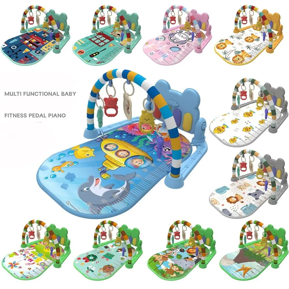 

Early Education Baby Fitness Stand Music Play Cartoon Style 10 Styles Pedal Play Mat Gifts Baby Activity Gym Rack