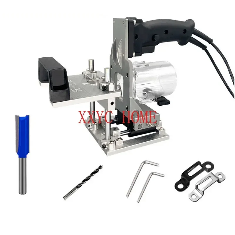 

Portable 2-In-1 Slotting Machine Woodworking Invisible Connector Mold Milling Cutter Positioning Slotting Frame Trimming Machine