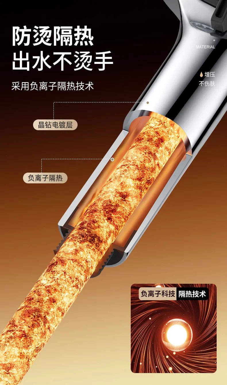 New 15CM Big Panel Massage Spa Pressurized Shower Head 7-speed Modes High Pressure Rainfall Shower One-Key Handheld Showerhead