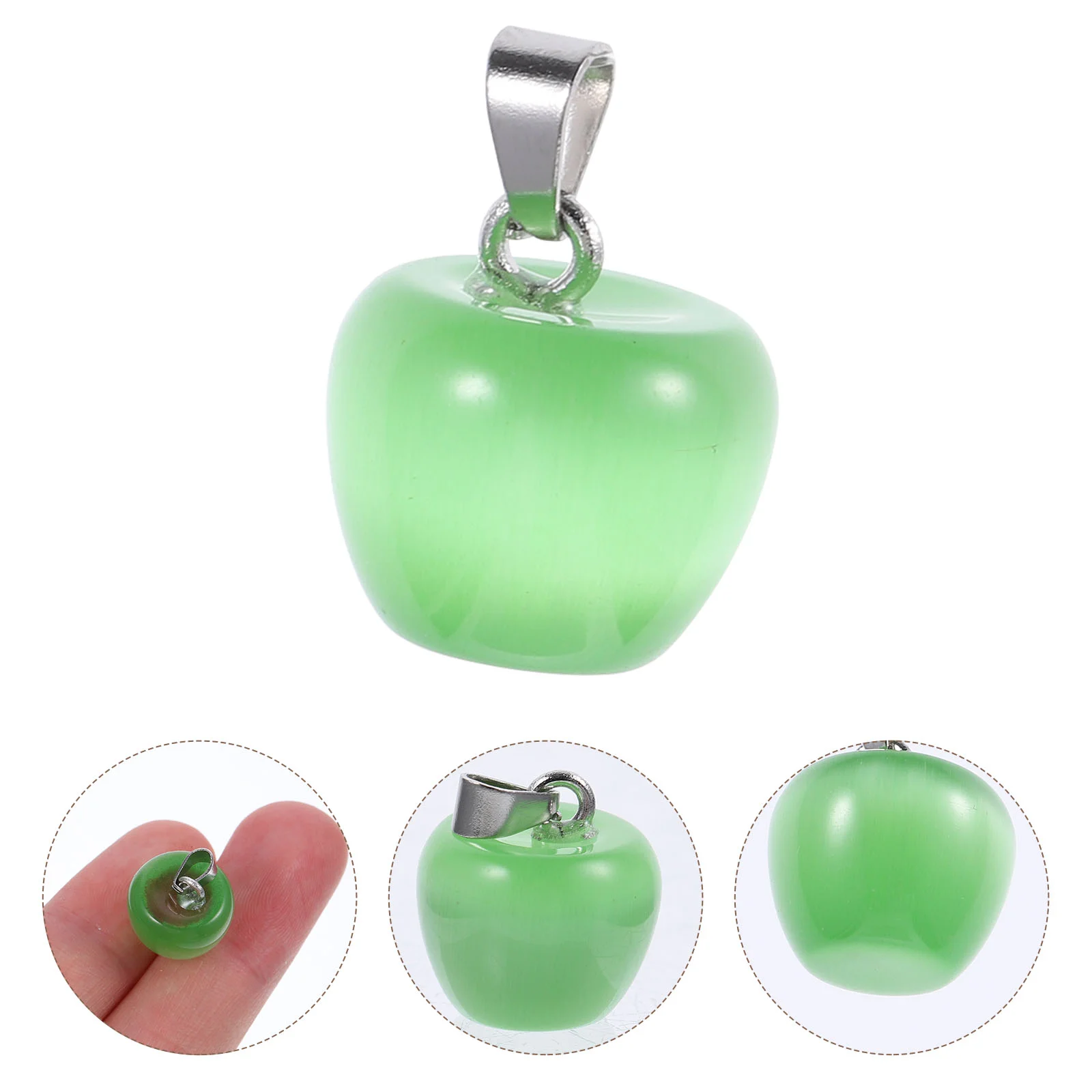 

4 Pcs Crafting Supplies Apple Pendant Key Fob Gemstone Cute Charms Pendants for Necklaces