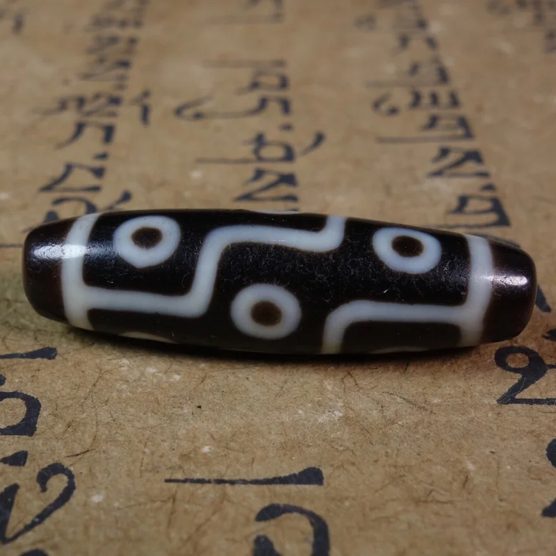 Ancient Tibetan DZI Beads Old Agate Lucky 9 Eye Totem Amulet Pendant GZI #2650