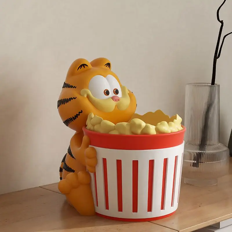 Porte-stylo Garfield, figurine animée mignonne, décoration kawaii pour la maison, ornement de bureau, boîte de rangement, vente en gros