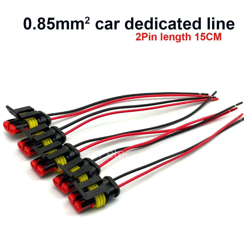 AMP Connectors 2Pin Waterproof Automotive Electrical Connectors   Plug With Wire Male Female Connector