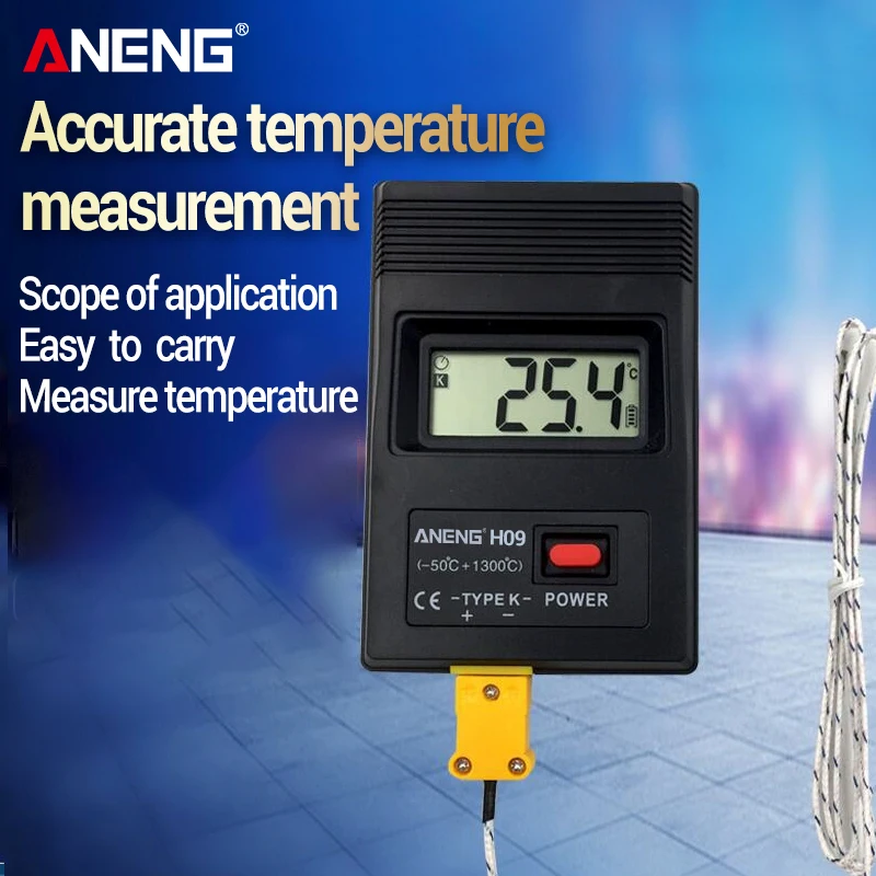 ANENG H09 Fast Thermometer Thermocouple Electronic Thermometer Embedded Wire Portable Thermometer -50 + 1300 degrees