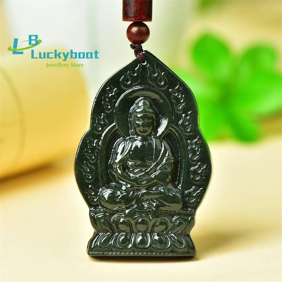 

Natural Hotan Jade The Buddha Pendant Simple and Generous Personality Fine Fashion Versatile for Men and Women