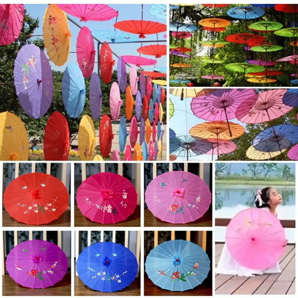 New Chinese Antique Style Oiled Paper Umbrella 10 Colors Kids Decorative Umbrella Bridesmaids Party Scenery Dance Performance