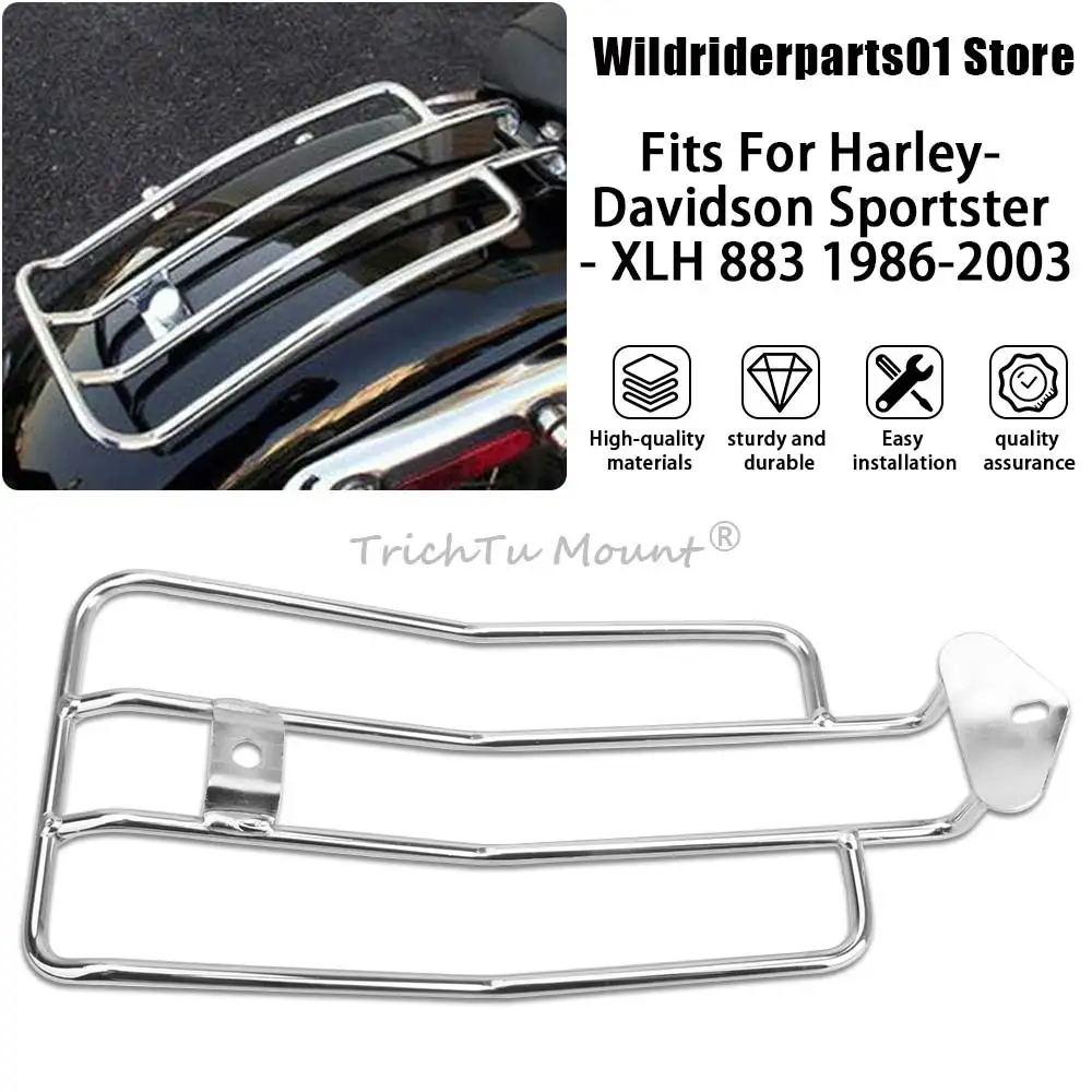 

For Harley-Davidson Sportster Hugger - XLH 883 1987-2003 New Motorcycle Accessories Steel Solo Rear Luggage Rack Carrier Chrome