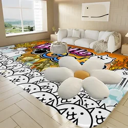 Battle Cats Entrance Door Mat Washable Non-Slip Living Room Sofa Chairs Area Mat Kitchen Welcome Doormat