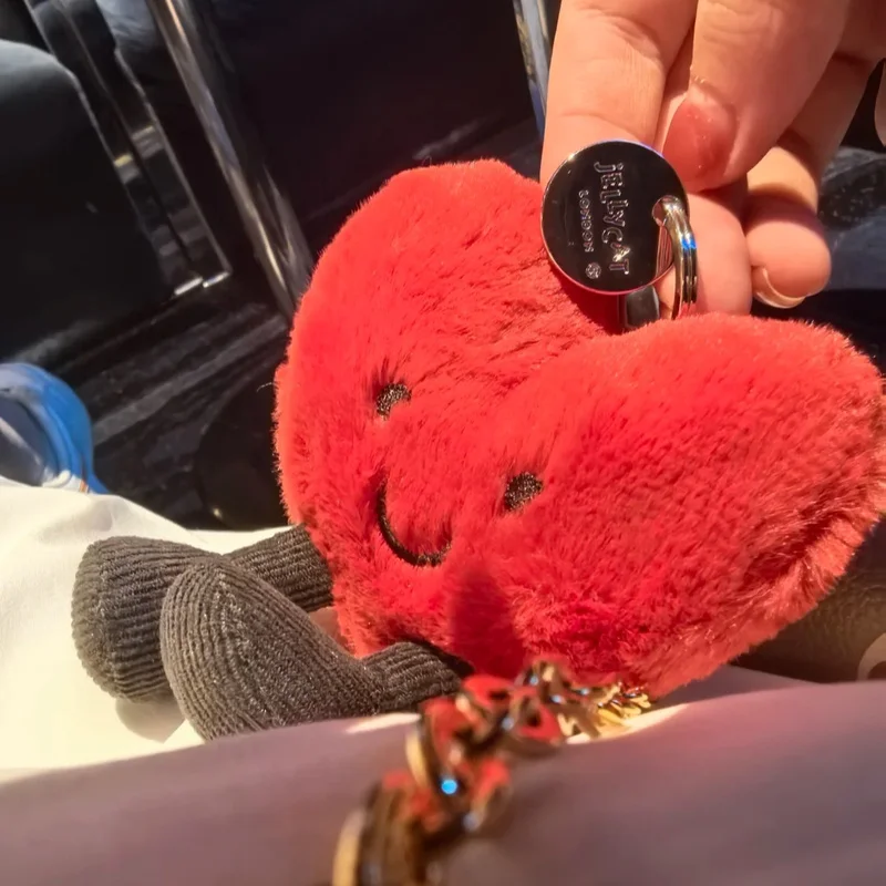 【EN STOCK】 JELLYCAT UK Fun mignon petit amour sac pendentif Jellycat amour porte-clés peluche poupée anniversaire cadeau de noël